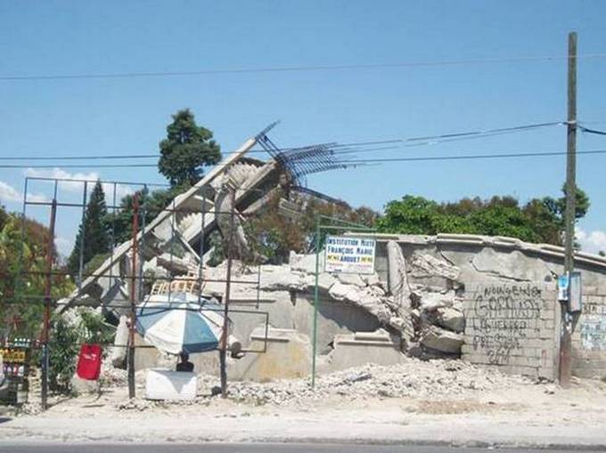 utterly destroyed building